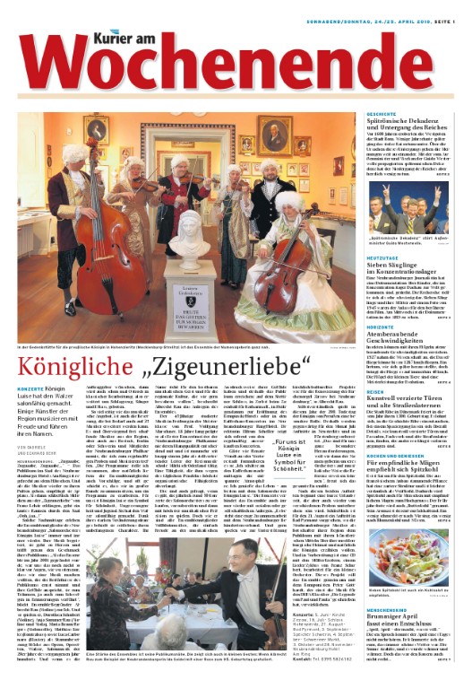 Nordkurier, Sonnabend, 24. April 2010